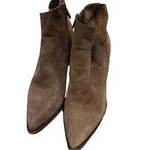 Vince Camuto, genuine, suede booties. Supple, soft suede, comfortable!